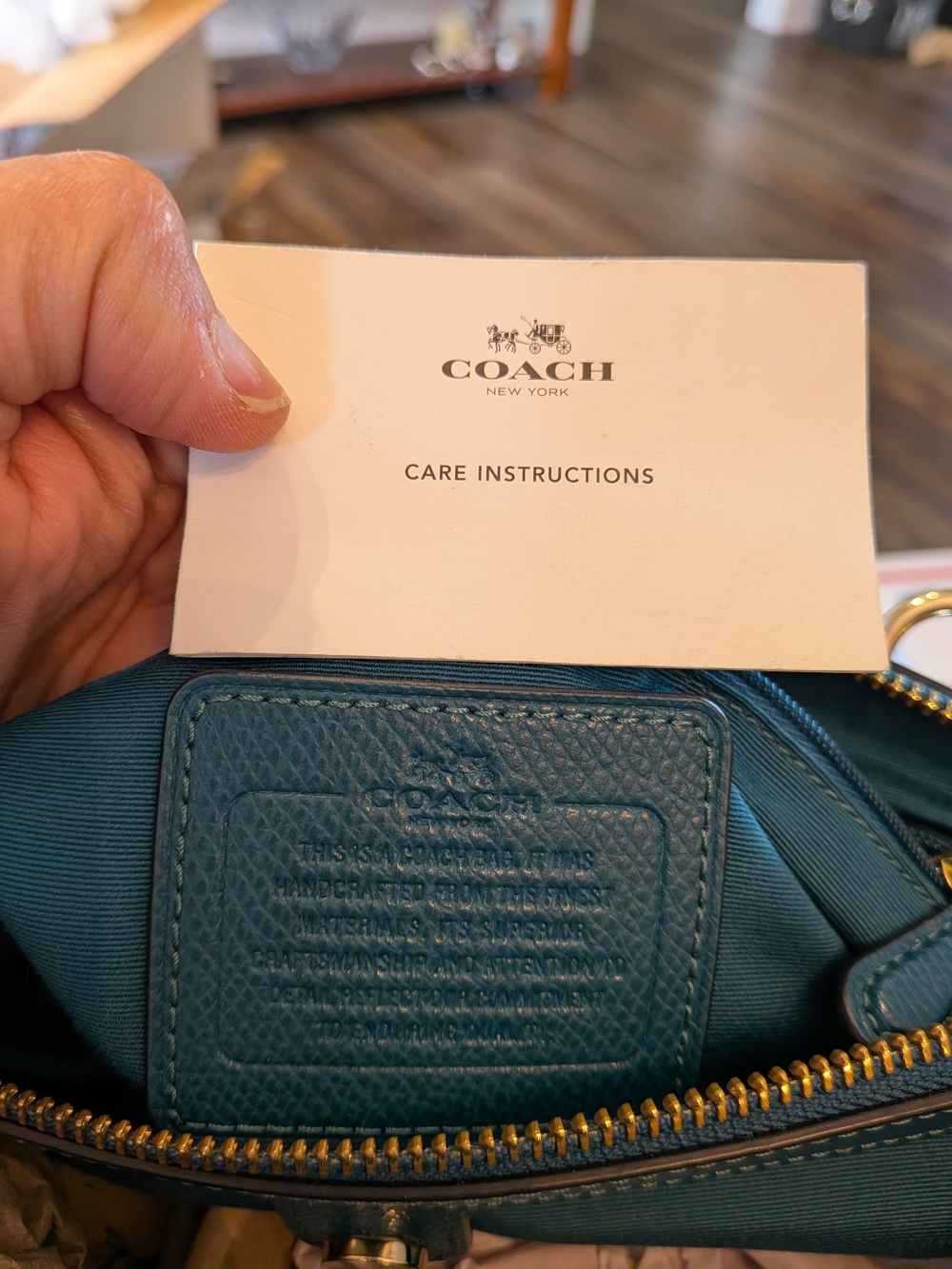 Coach Christie Carryall Small Dark Teal Pebbled Leather - Picture 3 of 12